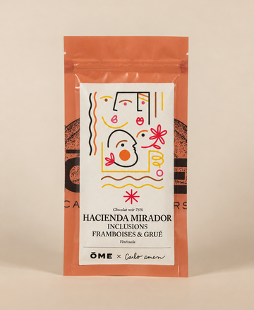 Hacienda Mirador 76% Inclusions Framboises & Grué de Cacao